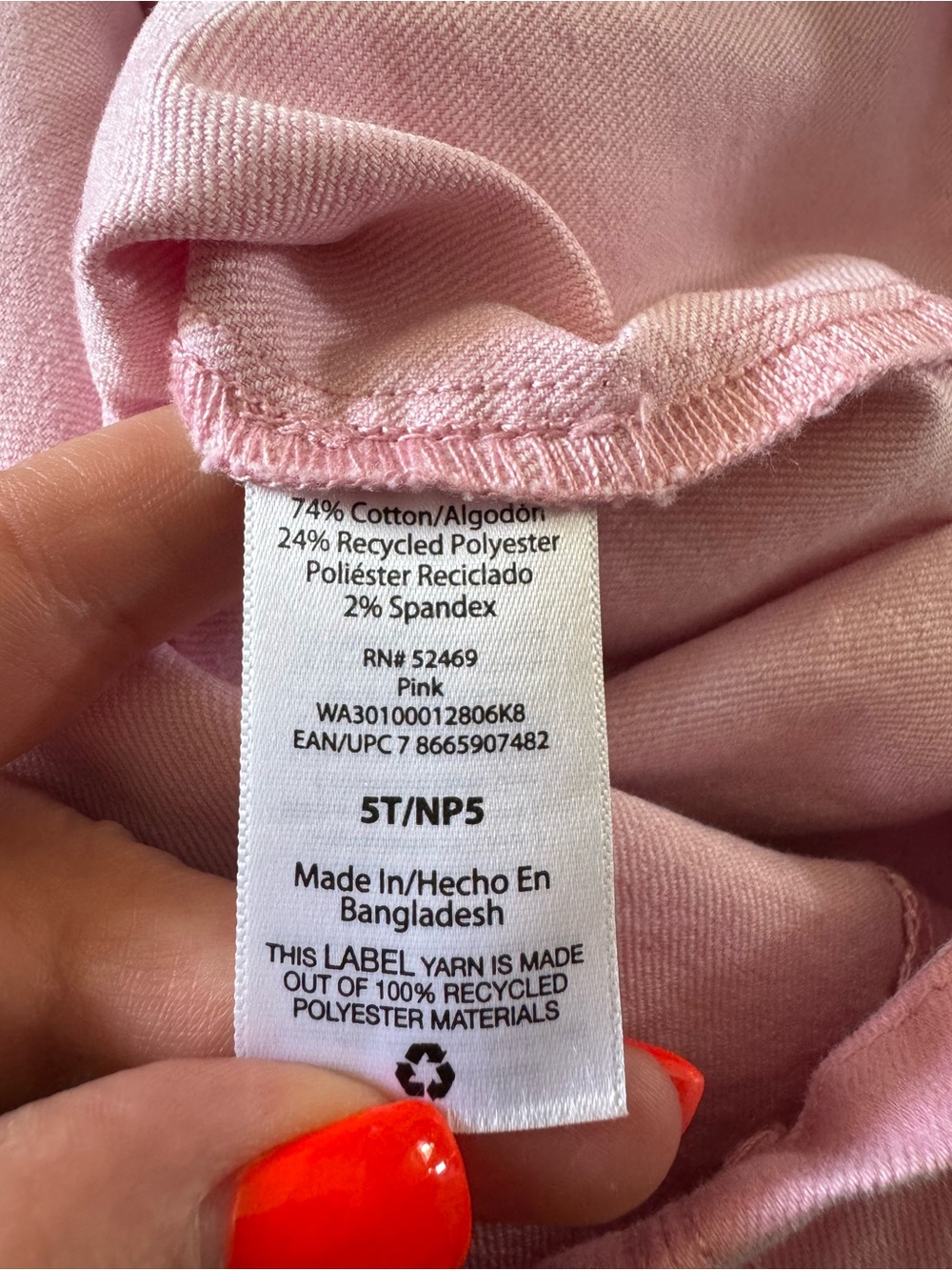 Wonder Nation Pink Button Front Jumper Dress Girls 5T - Picture 4 of 4